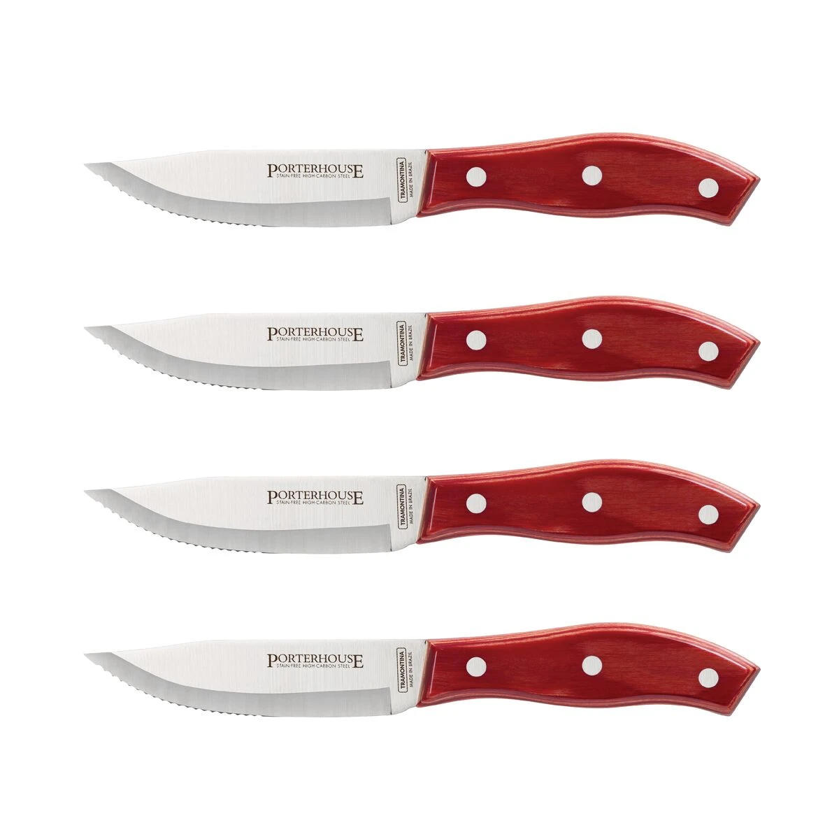 Tramontina Porterhouse 4 Pc - 5 In Steak Knife Set - Pointed 5 Tramontina Porterhouse 4 Pc - 5 In Steak Knife Set - Pointed - Image 3