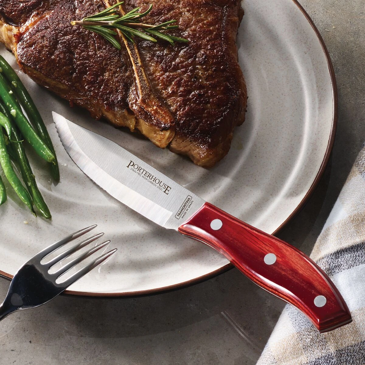 Tramontina Porterhouse 4 Pc - 5 In Steak Knife Set - Pointed 3 Tramontina Porterhouse 4 Pc - 5 In Steak Knife Set - Pointed