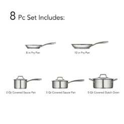 Tramontina Prima 8 Pc Stainless Steel Cookware Set -1 80101201IXI001G