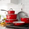 Tramontina 10 Pc Cold-Forged Induction Ceramic Cookware Set - Red 1 Tramontina 10 Pc Cold-Forged Induction Ceramic Cookware Set - Red -1 80110032PDI001G