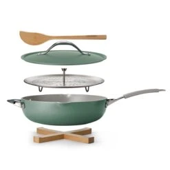 Tramontina All In One Plus Pan, 5 Qt Ceramic Non Stick - Sea Salt Green -1 80110087IXM001G