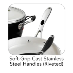 Tramontina 8 Pc Ceramic Cookware Set - Black -1 80110200ANM003G