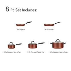 Tramontina Ceramica 8 Pc Cookware Set - Metallic Copper -1 80110219IXI002G