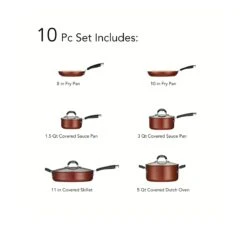 Tramontina Ceramica 10 Pc Cookware Set - Metallic Copper -1 80110220IXI001G