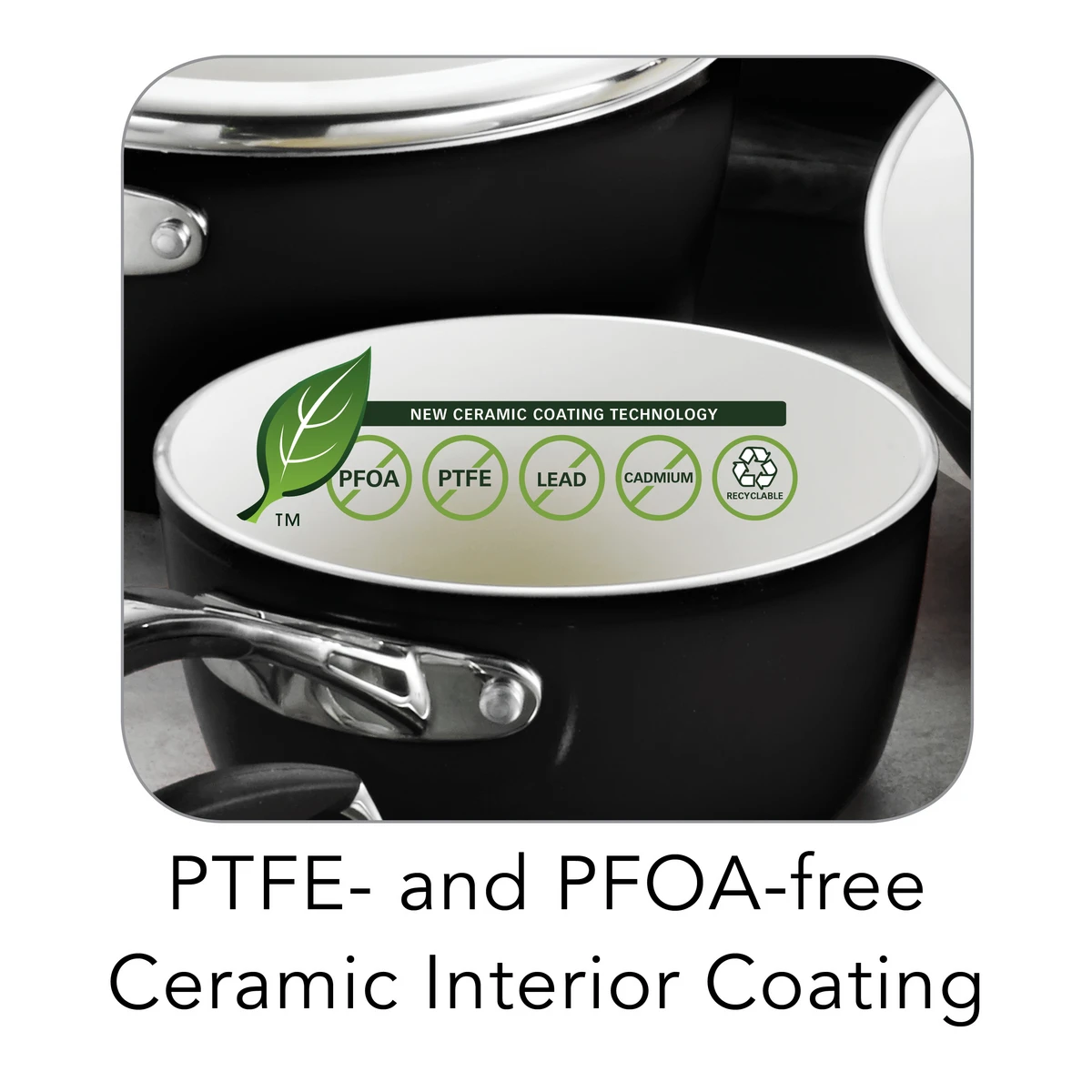 Tramontina 10 Pc Ceramic Cookware Set - Black 7 Tramontina 10 Pc Ceramic Cookware Set - Black - Image 5