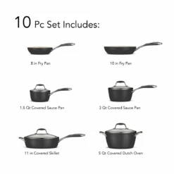 Tramontina 10 Pc Ceramic Cookware Set - Black 11 Tramontina 10 Pc Ceramic Cookware Set - Black -1 80110525ANM005G