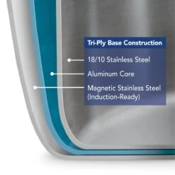 Tramontina 3 Qt Tri-Ply Clad Stainless Steel Covered Braiser -1 80116009IXI001G