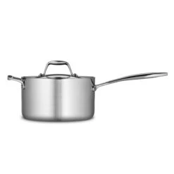 Tramontina 4 Qt Tri-Ply Clad Stainless Steel Covered Sauce Pan -1 80116024IXM002G