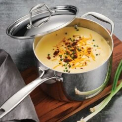 Tramontina 4 Qt Tri-Ply Clad Stainless Steel Covered Sauce Pan