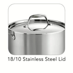 Tramontina 6 Qt Tri-Ply Clad Stainless Steel Covered Sauce Pot -1 80116040IXI002G