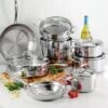Tramontina Tri-Ply Clad 14 Pc Stainless Steel Cookware Set With Glass Lids 1 Tramontina Tri-Ply Clad 14 Pc Stainless Steel Cookware Set With Glass Lids -1 80116056PDM001G