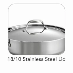 Tramontina Tri-Ply Clad 6 Qt Covered Stainless Steel Deep Sauté Pan -1 80116073IXI001G
