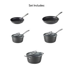 Tramontina Gourmet 8 Pc Hard Anodized Aluminum Nonstick Cookware Set -1 80123572IXI008G