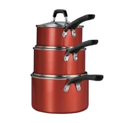 Tramontina 6 Pc Aluminum Stackable Sauce Pan Set - Metallic Red