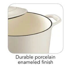 Tramontina 5.5 Qt Enameled Cast-Iron Series 1000 Covered Round Dutch Oven - Matte White -1 80131035IXI001G