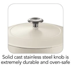 Tramontina 5.5 Qt Enameled Cast-Iron Series 1000 Covered Round Dutch Oven - Matte White -1 80131035IXI003G