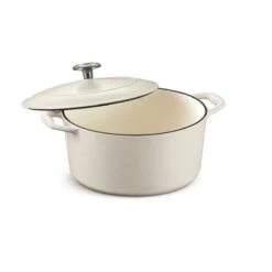 Tramontina 5.5 Qt Enameled Cast-Iron Series 1000 Covered Round Dutch Oven - Matte White -1 80131035PDM001G
