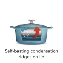 Tramontina 5.5 Qt Enameled Cast-Iron Series 1000 Covered Round Dutch Oven - Medium Blue -1 80131036IXI003G