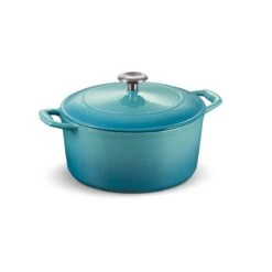Tramontina 5.5 Qt Enameled Cast-Iron Series 1000 Covered Round Dutch Oven - Medium Blue -1 80131036IXM002G