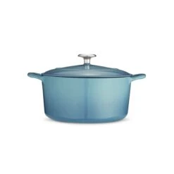 Tramontina 5.5 Qt Enameled Cast-Iron Series 1000 Covered Round Dutch Oven - Medium Blue -1 80131036IXM003G