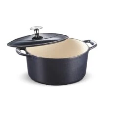 Tramontina 5.5 Qt Enameled Cast-Iron Series 1000 Covered Round Dutch Oven - Dark Blue -1 80131038PDM001G