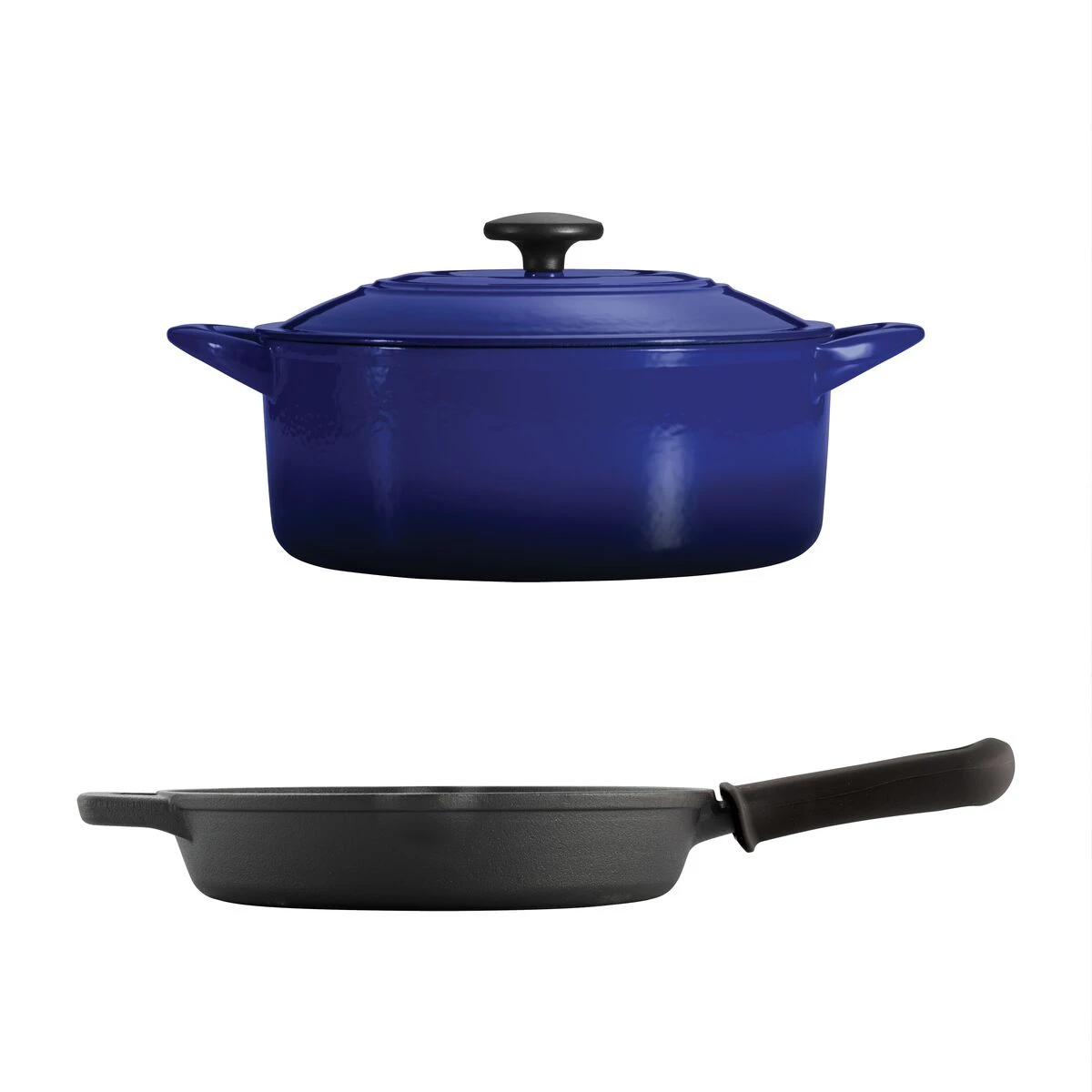 Tramontina 3 Pc Essential Cast Iron Cookware Set - Blue 7 Tramontina 3 Pc Essential Cast Iron Cookware Set - Blue - Image 5