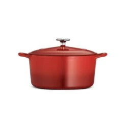 Tramontina 5.5 Qt Enameled Cast-Iron Series 1000 Covered Round Dutch Oven - Gradated Red -1 80131047IXM003G