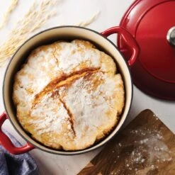 Tramontina 6.5 Qt Enameled Cast-Iron Series 1000 Covered Round Dutch Oven - Gradated Red -1 80131048IXM004G