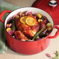 Tramontina 6.5 Qt Enameled Cast-Iron Series 1000 Covered Round Dutch Oven - Gradated Red