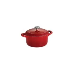 Tramontina 24 Oz Enameled Cast-Iron Series 1000 Covered Small Cocotte - Gradated Red -1 80131056IXM001G