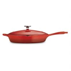 Tramontina 12 In Enameled Cast-Iron Series 1000 Covered Skillet - Gradated Red -1 80131058IXM003G