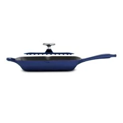 Tramontina 11 In Enameled Cast-Iron Series 1000 Grill Pan With Press - Gradated Cobalt -1 80131064IXM002G