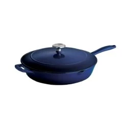 Tramontina 12 In Enameled Cast-Iron Series 1000 Covered Skillet - Gradated Cobalt -1 80131068IXM002G