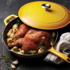 Tramontina 12 In Enameled Cast Iron Covered Skillet - Sunrise