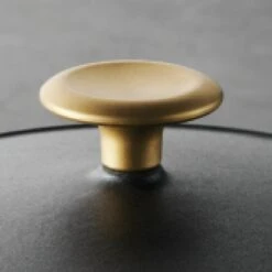 Tramontina 5.5 Qt Enameled Cast Iron Round Dutch Oven - Matte Black With Gold Stainless Steel Knob -1 80131084IXM002G