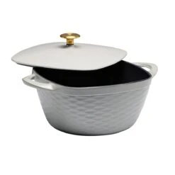 Tramontina Prisma 7 Qt Enameled Cast Iron Covered Square Dutch Oven - Matte Gray -1 80131108PDM001G
