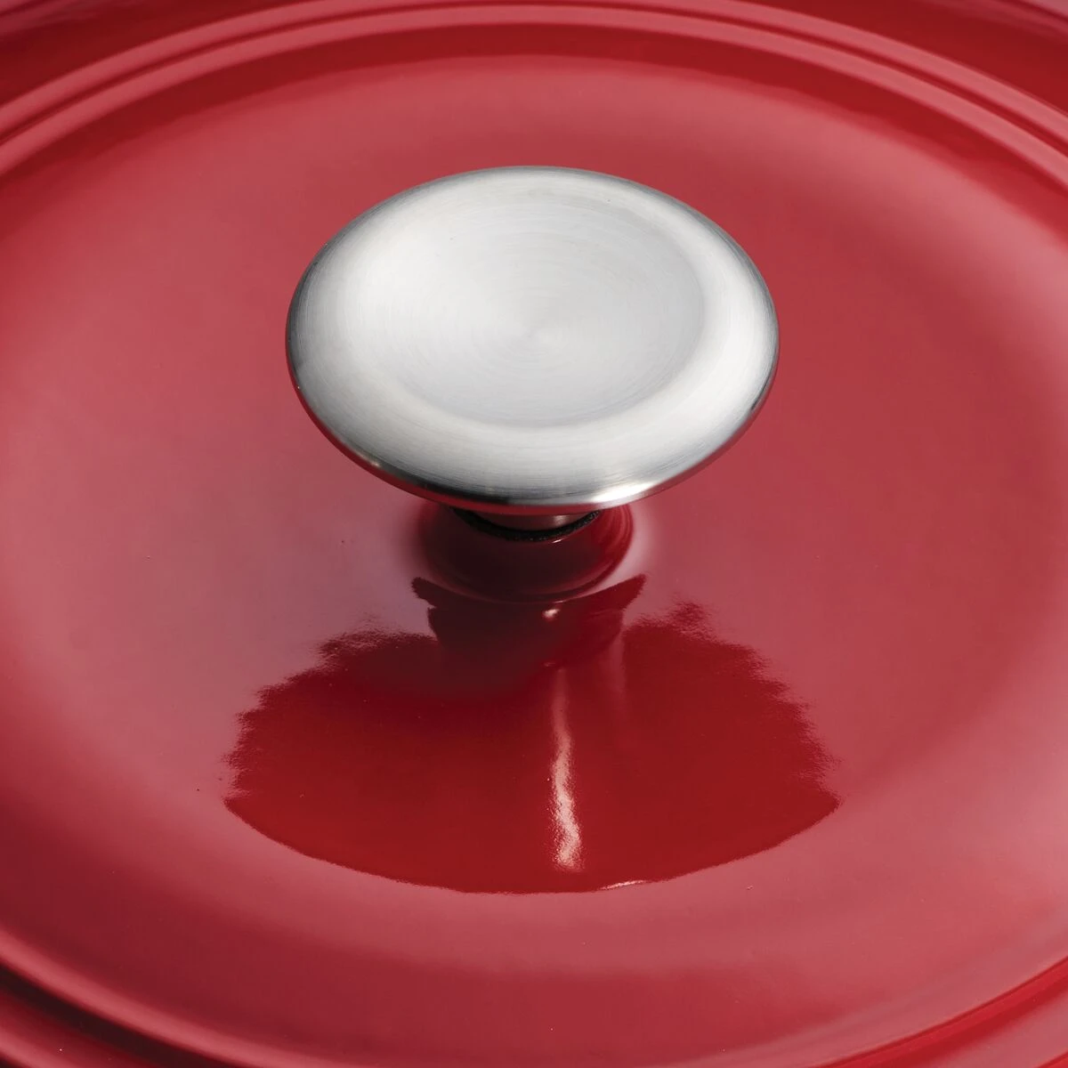 Tramontina 7 Qt Enameled Cast Iron Covered Tall Round Dutch Oven - Red 7 Tramontina 7 Qt Enameled Cast Iron Covered Tall Round Dutch Oven - Red - Image 5