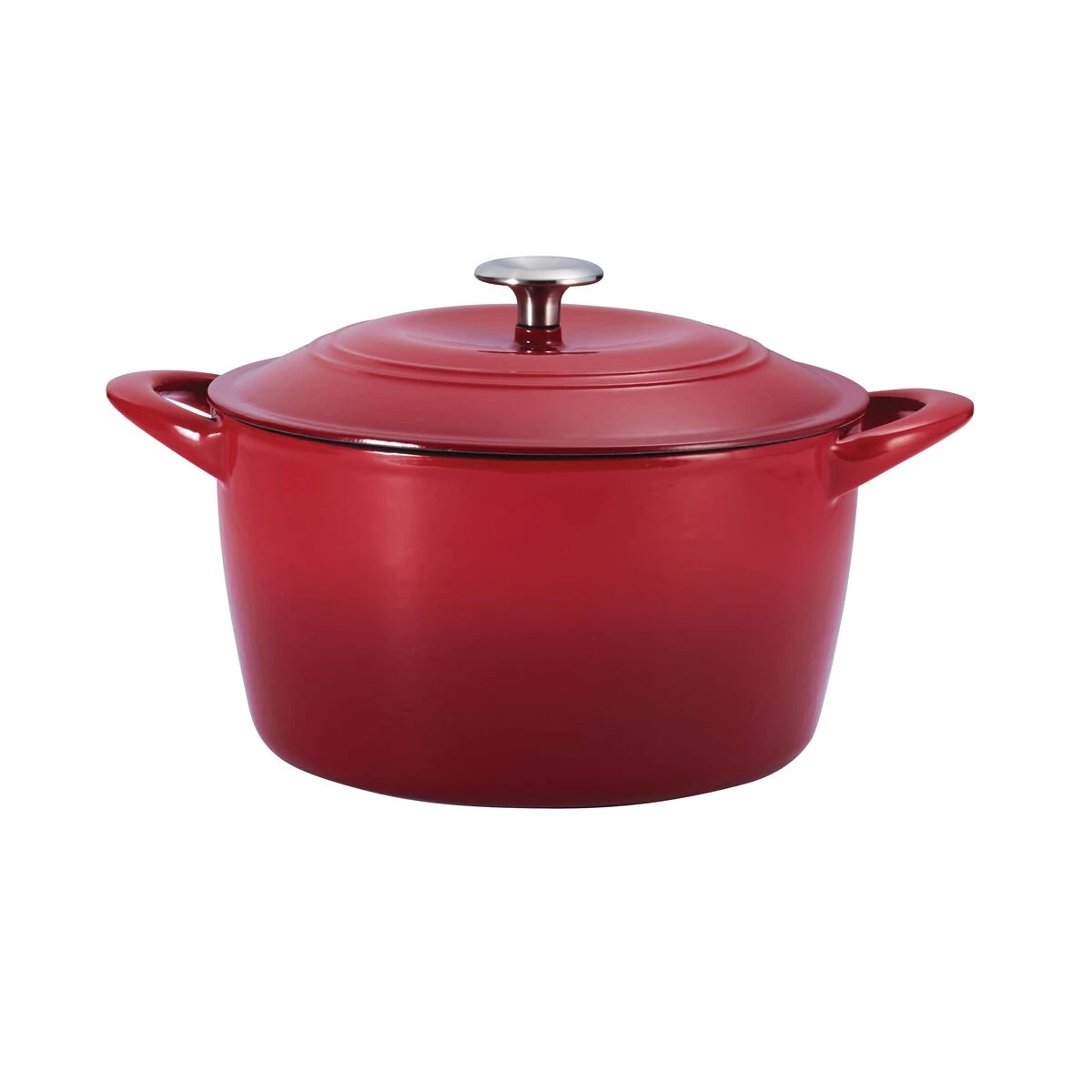 Tramontina 7 Qt Enameled Cast Iron Covered Tall Round Dutch Oven - Red 4 Tramontina 7 Qt Enameled Cast Iron Covered Tall Round Dutch Oven - Red - Image 2