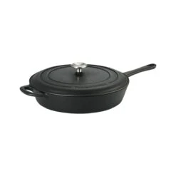 Tramontina 12.5" Cast Iron Covered Skillet Pre-Seasoned -1 80131340IXM001G