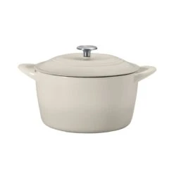Tramontina 7 Qt Enameled Cast Iron Covered Tall Round Dutch Oven - Latte -1 80131353IXM001G