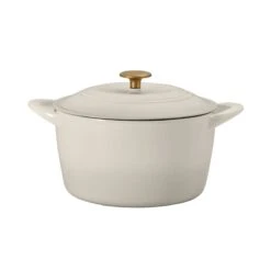 Tramontina 7 Qt Enameled Cast Iron Covered Tall Round Dutch Oven - Latte With Gold Knob 11 Tramontina 7 Qt Enameled Cast Iron Covered Tall Round Dutch Oven - Latte With Gold Knob -1 80131357IXM001G