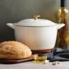 Tramontina 7 Qt Enameled Cast Iron Covered Tall Round Dutch Oven - Latte With Gold Knob -1 80131357PRM001G