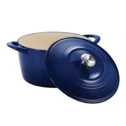 Tramontina 7 Qt Enameled Cast Iron Covered Tall Round Dutch Oven - Classic Blue 12 Tramontina 7 Qt Enameled Cast Iron Covered Tall Round Dutch Oven - Classic Blue -1 80131358IXM002G