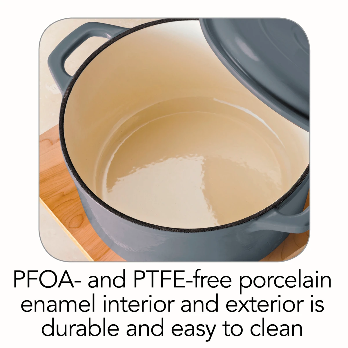 Tramontina 6.5 Qt Enameled Cast Iron Covered Dutch Oven - Gradated Gray 7 Tramontina 6.5 Qt Enameled Cast Iron Covered Dutch Oven - Gradated Gray - Image 5