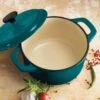 Tramontina 3.5 Qt Enameled Cast-Iron Round Dutch Oven - Teal -1 80131637PDM001G