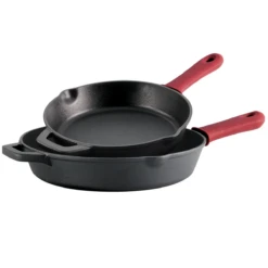 Tramontina Pre-seasoned Cast Iron 2 Pk Skillets With Silicone Grips -1 80131654ANM001G