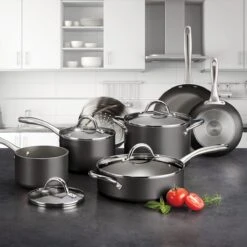 Tramontina 11 Pc Nonstick Cookware Set- Charcoal Gray -1 80143025IXM010G