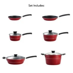 Tramontina Sicilia 10 Pc Aluminum Nonstick Cookware Set - Raspberry -1 80149045IXM002G