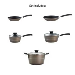 Tramontina Sicilia 8 Pc Aluminum Nonstick Cookware Set - Hazelnut -1 80149057IXM002G