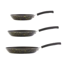Tramontina 3 Pk Aluminum Nonstick Fry Pans - Black And Gold Pattern -1 80149059IXM003G